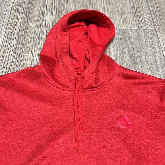 Adidas Climawarm Mens Pullover Hoodie Red Size XL - Picture 3 of 10